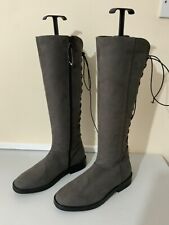 New Ladies Grey Standard Calf Fit Knee High Boots Size 5 Wide Fit Simply Be