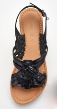 V by Very Hyacinth Leather Huarache Sandal Black Size UK6 New Best Price UK
