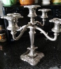 Vintage Silver Plated England Candelabra 5 Sconce Candle Holder