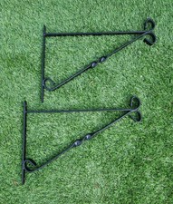 Black Heavy Duty 2 pack Hanging Basket Bracket 14" Inch 35cm Flower Basket Hang