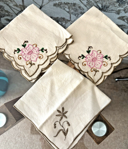 Vintage ivory linen table - vintage,