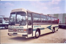 Bus photo BWE194T Spratts, Wreningham orig NX(E) Bedford YMT Duple Dominant II