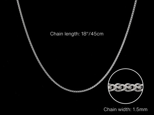 9ct white gold necklace - white,