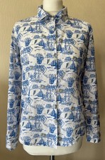 Seasalt •White Blue The Larissa Shirt Blouse Top 100% Cotton . Uk 8-10/36”. #1
