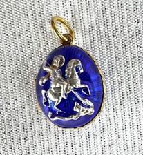 St George Blue Enamel Locket