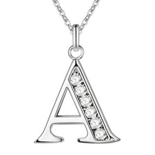 Silver Alphabet Letter Initial Friendship Bridesmaid Ladies Gift Chain Necklace
