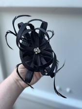 Black Zircon Feather Headband