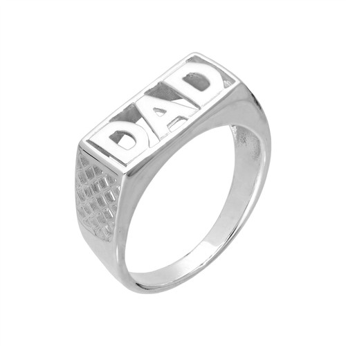 Sterling silver dad ring sizes - silver,