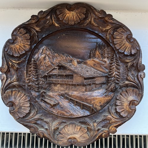 Carved wood wall plate - carved,