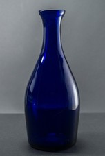 Heavy Vintage Bristol Blue Decanter Cobalt Glass Bottle Decorative 23cm Tall