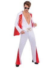 Smiffys Elvis Presley White Jumpsuit Costume for Adults, Officially Licensed 197