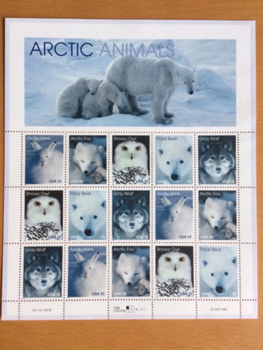 1998 arctic animals stamp full - arctic,