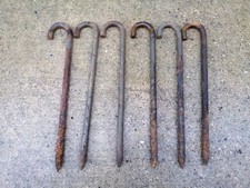 6x Ex MOD Army Tent Steel Pegs