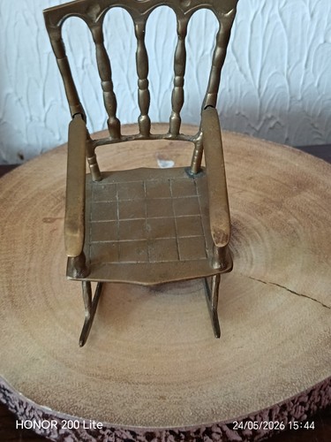 Vintage brass rocking - brass, chair