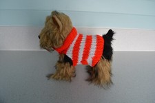 XS  6" HAND  KNITTED DOG COAT
