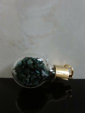 H.STERN DROP PENDANT LUCKY CHARM GLASS BOTTLE TURQUOISE GEMSTONES GOLD PLATED 
