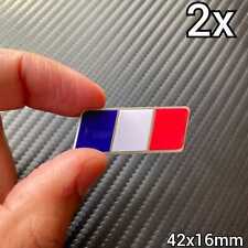 2x French Flag Aluminum Badge