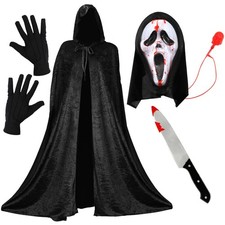 ADULTS HALLOWEEN SCREAMER COSTUME SET GHOST FACE FANCY DRESS OUTFIT HOT 2025