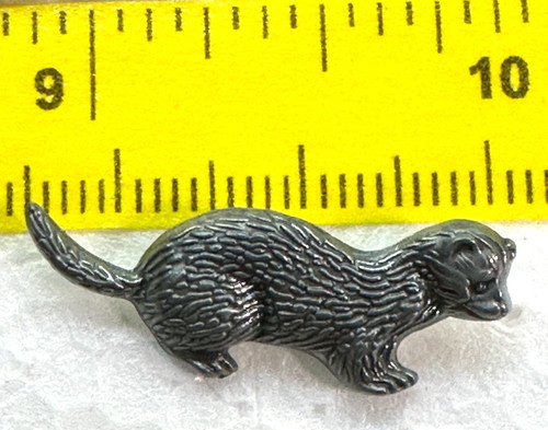 British pewter ferret - ferret, lapel