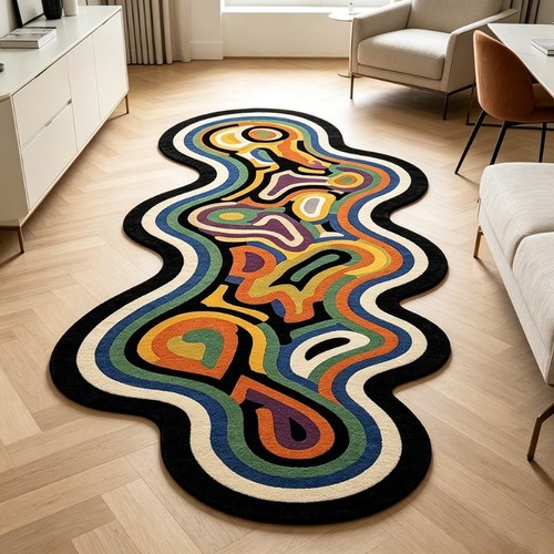 New irregular wavy pattern rug - new,