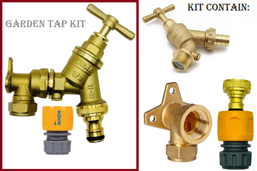 Outside garden tap with wall - with,