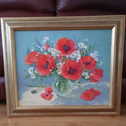 Original poppy oil painting - original,