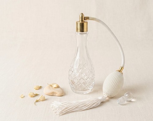 Vintage cut glass perfume - glass,