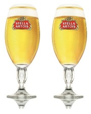 2x Stella Artois Global One Pint 20oz Beer Glass Nucleated Home Bar