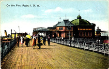 On The Pier Ryde Isle Of Wight Vintage Postcard