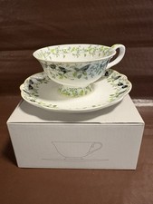 Whittard Of Chelsea Tea Discoveries Cup & Saucer White with Green Detail & Birds