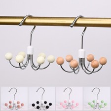 360° Rotatable Scarf Clothes Hangers Wooden Ball Clothing Organizers Hook