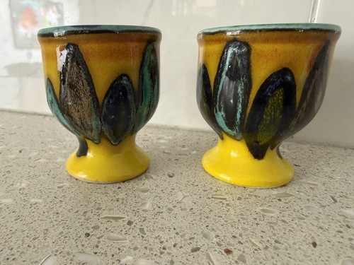 Pair poole pottery egg - pottery, cups