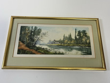Vintage Watercolour Painting Mounted and Framed Signed Landscape Summer