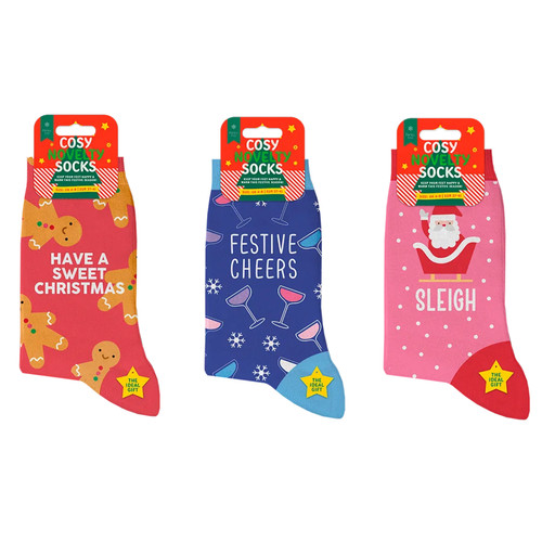 Ladies christmas socks - pack, of