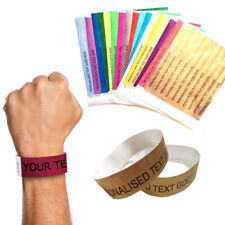 Personalised Paper Wristbands Custom Tyvek Party Festivals Events Entry Tickets 