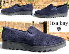 Lisa Kay London Flats INK BLUE