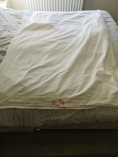 White 100% cotton cot toddler bed sheet VGC  110cm X 150cm By Mothercare 