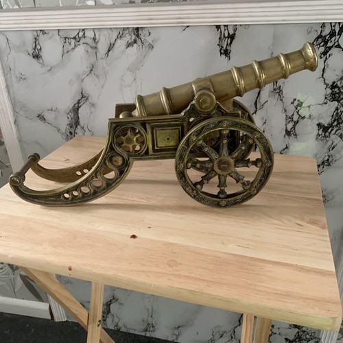 Brass cannon ornament - brass,