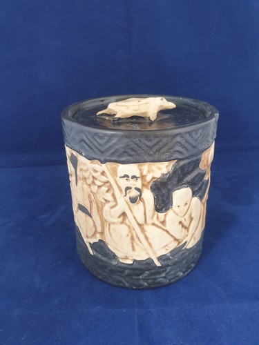 Antique pottery lidded - pottery,