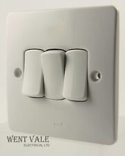 Legrand Synergy - 7300 03 - 10a 3 Gang 2 Way Plate Switch New