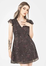 Disturbia Arnora Chiffon Lined Mini Dress Butterflies and Roses Size 10 RRP £48