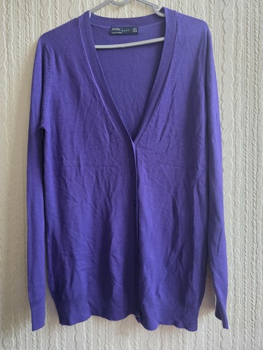 Zara purple fine knit button - zara,