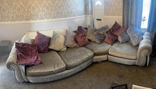 DFS Silver Crushed Velvet Corner Sofa