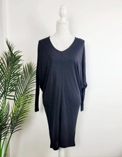 Black Batwing Loose Fit Dress