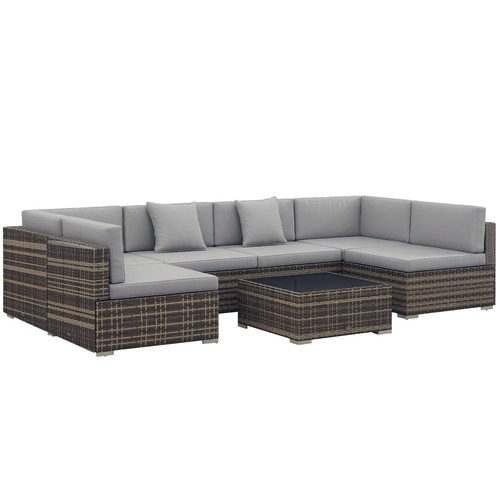 Outsunny 7pc rattan garden - 7pc,