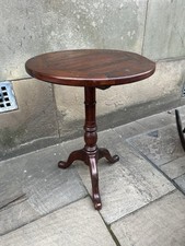 Vintage Reproduction Side Wine Cup Table Dark Beaten Wood 45.5 X 60 Cm