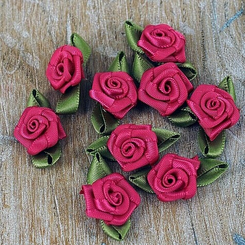 Satin rosebuds ribbon flowers - rosebuds,