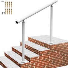 Aluminum Handrail Outdoor Stairs 4ft White Variable Handrail Adjustable Degree