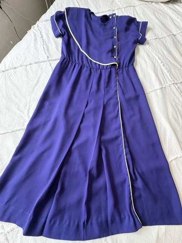 Vintage purple midi dress - purple,