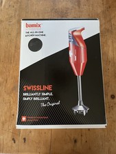 Bamix Swissline Handheld Blender with Stand, Three Attachments, and Jug Black